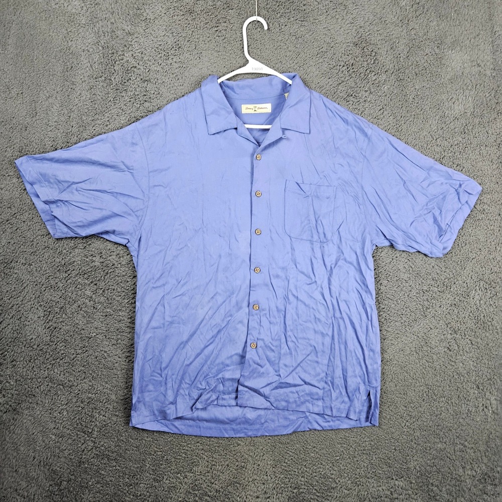 Tommy‎ Bahama Mens XL Silk Camp Shirt Blue Seas The Day Sailboat Graphic